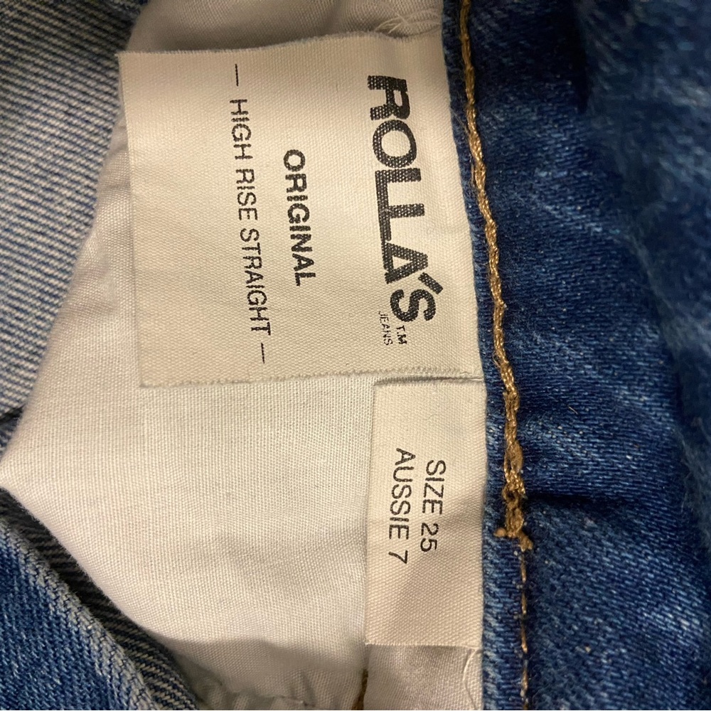 ROLLA'S Blue High Rise Straight Jeans - Picture 2 of 3